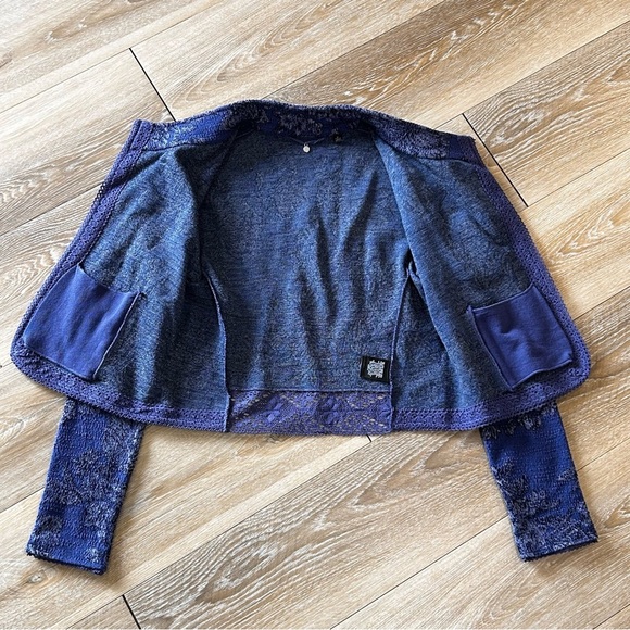 Anthropologie Knitted & Knotted Jacquard Open Front Blazer Jacket Floral M - Picture 6 of 11